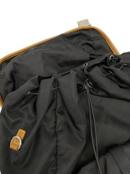 PRADA Re-Nylon Saffiano leather backpack 2VZ078 Black Brown Nylon - Backpack main image 13
